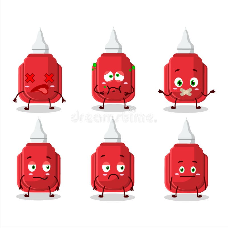 Red Correction Pen Cartoon Character with Nope Expression Stock Vector