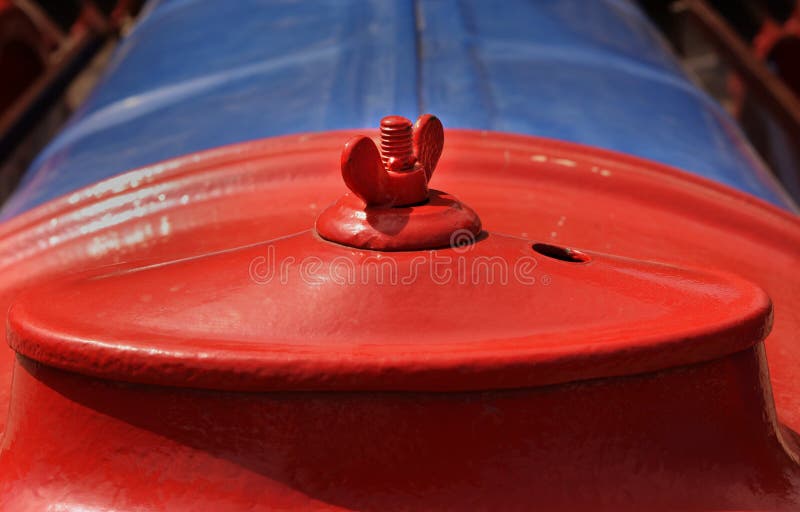 Download Red Cover Of The Old Tractor Engine Stock Photo - Image of vintage, thread: 105839036
