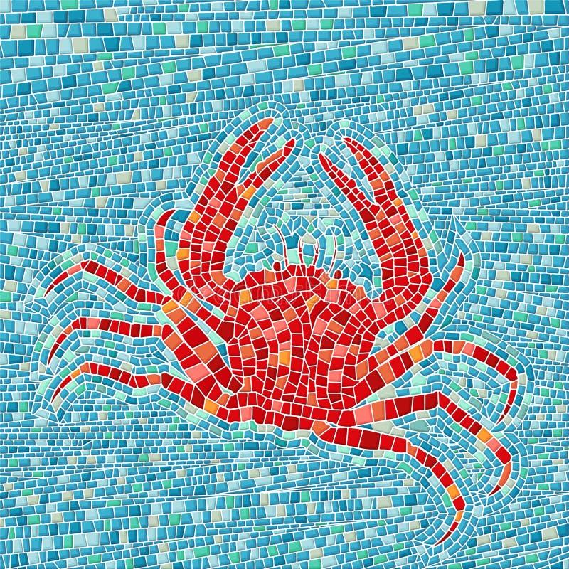 Red crab mosaic royalty free illustration Red crab mosaic royalty free illustration