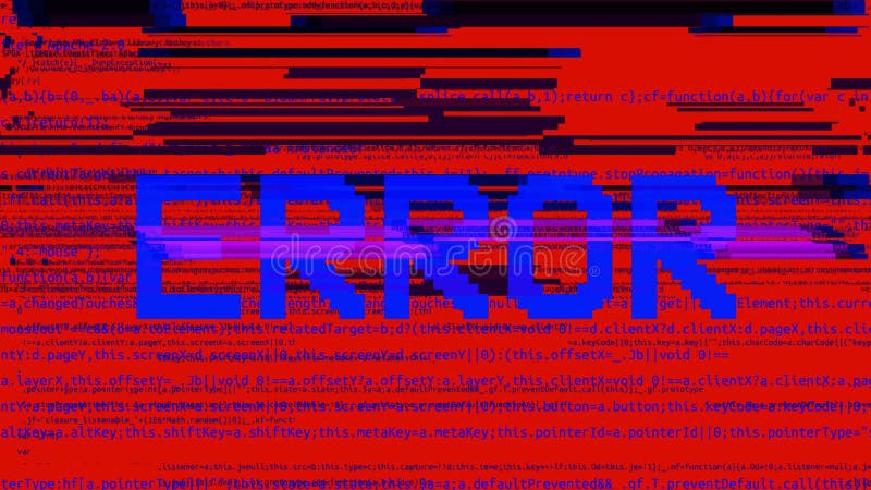 Red Critical Error Message Flashing on Screen Glitch, Computer Hacking ...