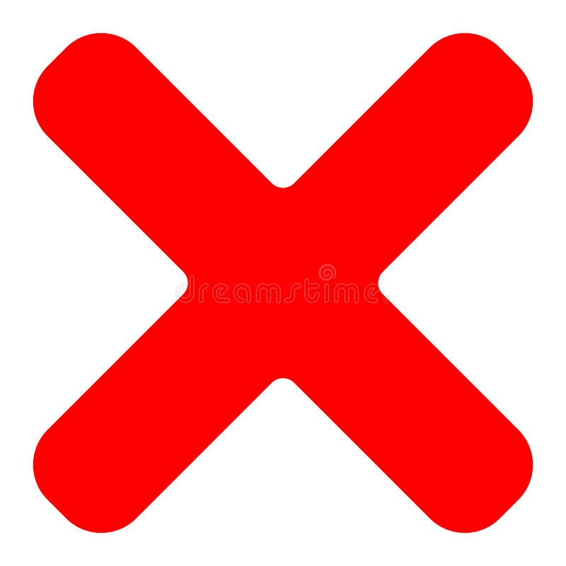 Red Cross Symbol, Icon As Delete, Remove, Fail-failure or Incorrect Answer  Icon Stock Vector - Illustration of mark, close: 89999776