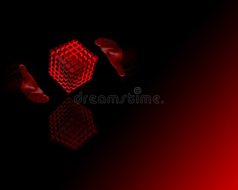 Red Cube Screen Saver stock illustration. Illustration of postcard