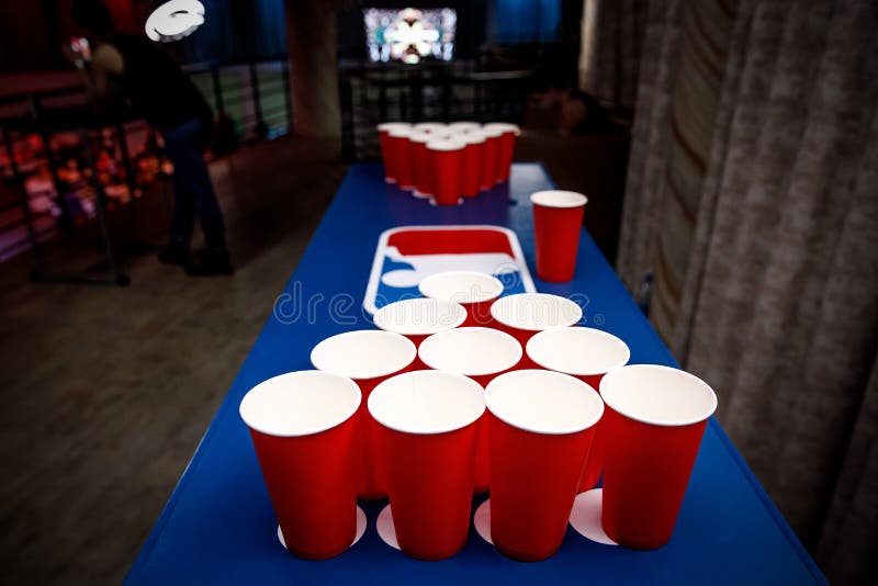 Red cups set for beer pong royalty free stock photos Red cups set for beer pong royalty free stock photos