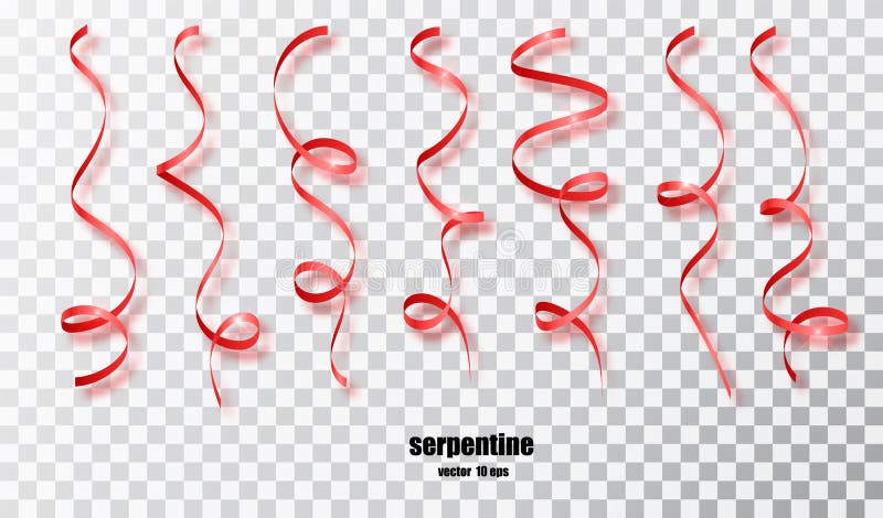 Party Decorations Red Streamers Curling Party Stock Vector