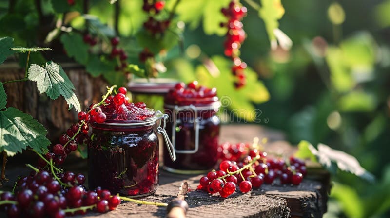 Red currant jam in a jar. Selective focus. Food. Various sweet preserves stock images, royalty-free photos and pictures