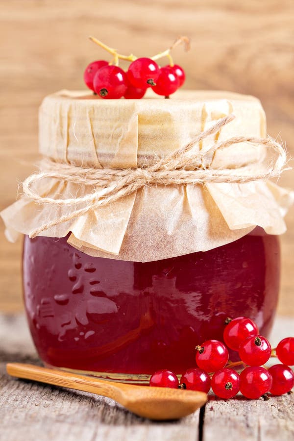 Red currant jelly in a jar stock photo. Image of season 35254448