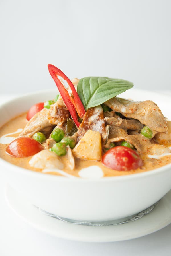 Roast duck with red curry.