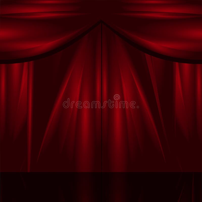 Red curtain background stock illustration. Illustration of closed