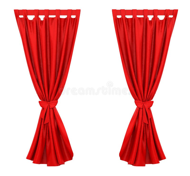 Render Red Curtain Isolated White Background Stock Illustrations 230