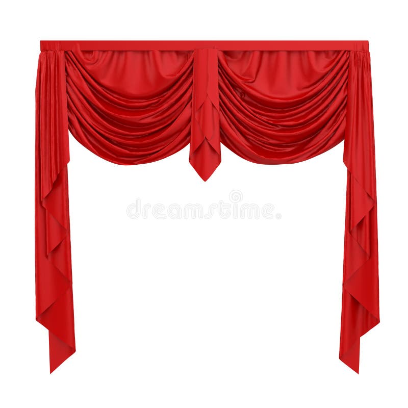 Render Red Curtain Isolated White Background Stock Illustrations 230