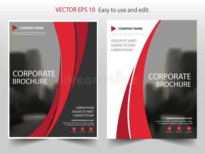 Red curve Vector Brochure annual report Leaflet Flyer template design, book cover layout design, abstract business presentation stock illustration Red curve Vector Brochure annual report Leaflet Flyer template design, book cover layout design, abstract business presentation stock illustration