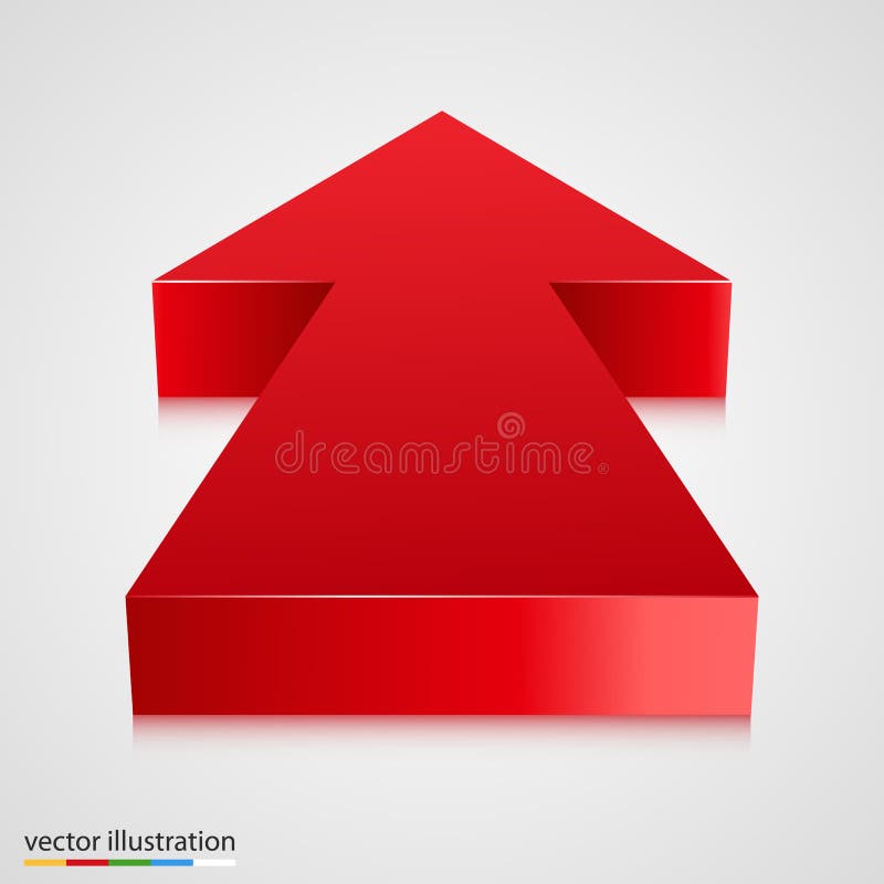 Red 3d Arrow Pointing Towards Stock Vector Illustration of success