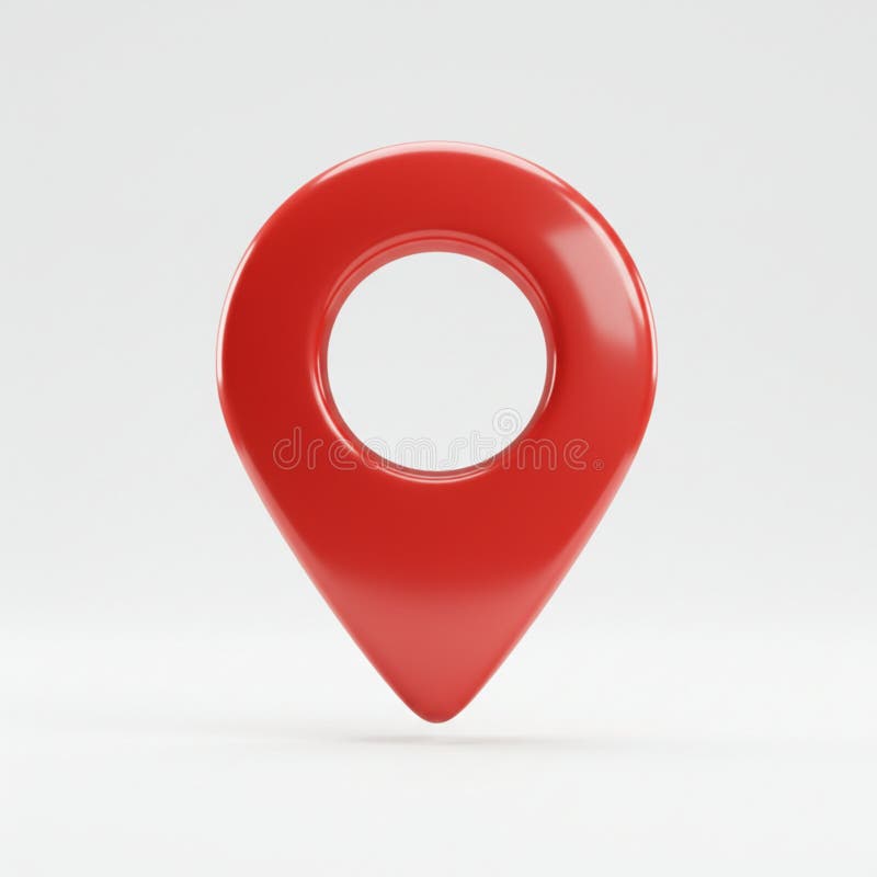 Red 3D Location Pin Icon Digital Map Pointer Navigation GPS App Sign Guide Place Symbol Marker royalty free illustration