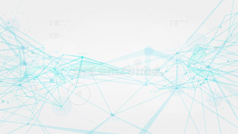 Red de conexión de estructura de plexo abstracto red de visualización de grandes datos digital de tipo futurista infografía stock de ilustración