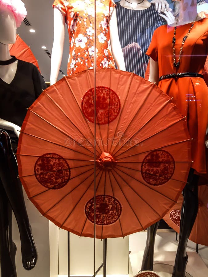 Red umbrella stock image. Image of decoration, chinese 107728107