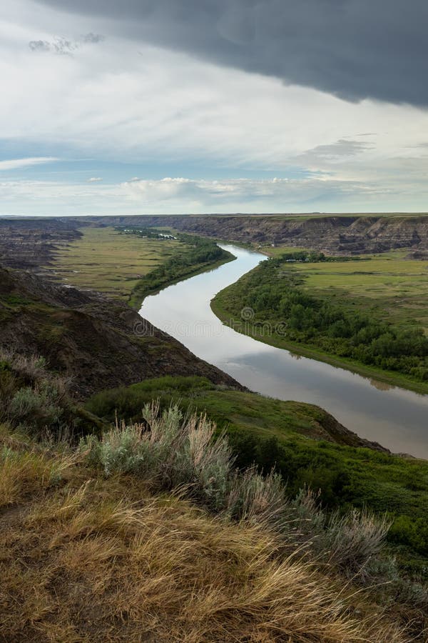 Red Deer River Valley at Drumheller in Alberta Canada Stock Image ...