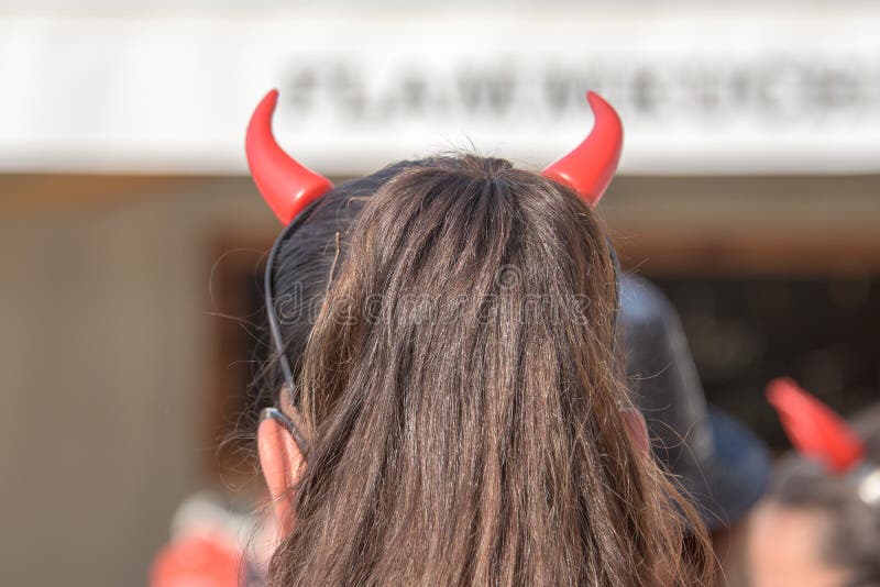 Red Devil Horns Girl Back Stock Photos Free & RoyaltyFree Stock