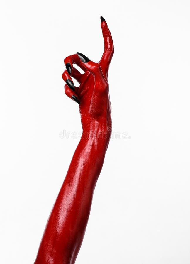 Red Devil S Hands with Black Nails, Red Hands of Satan, Halloween Theme ...
