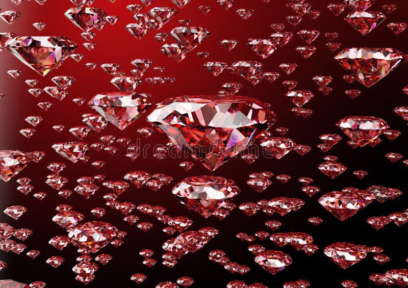 Red Diamond On White Background With Clipping Path Stock Illustration