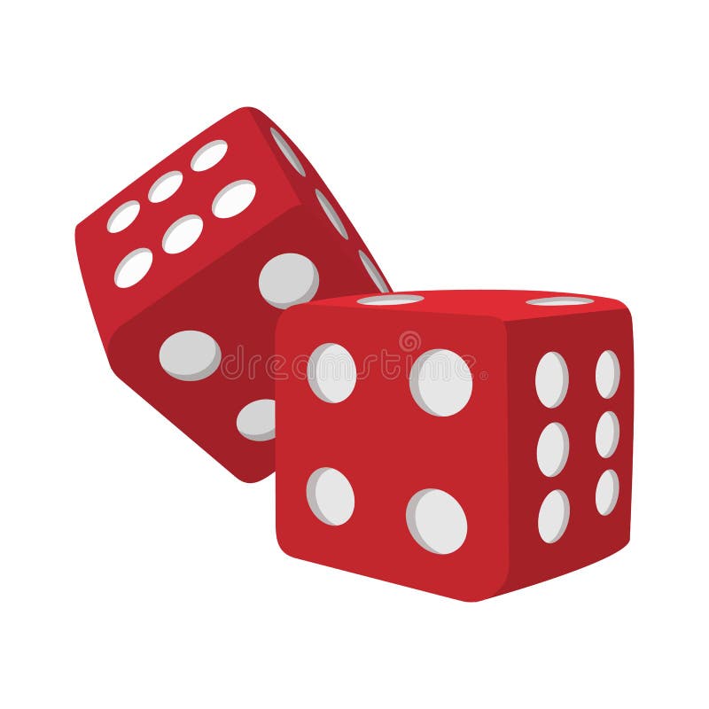 Red dice cartoon icon stock vector. Illustration of game 79741734