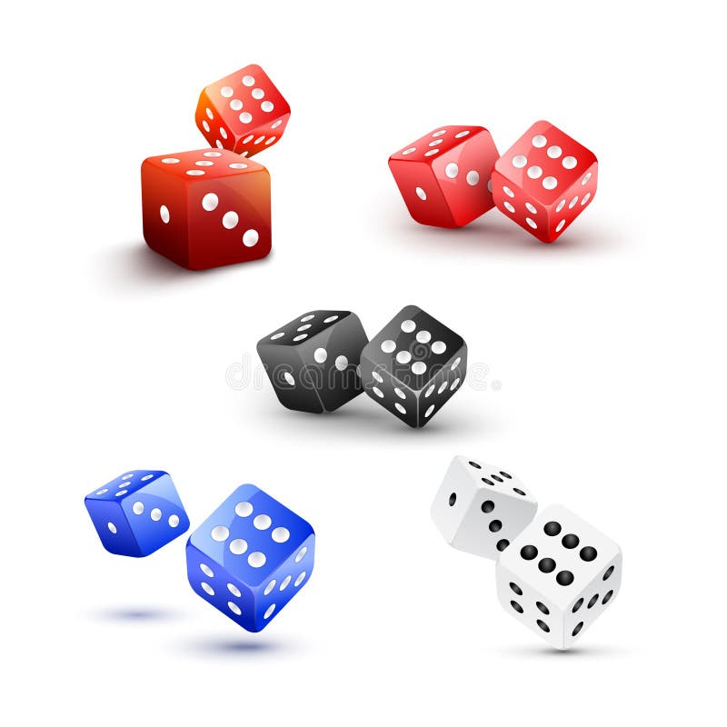 Win Lose Draw Words Three 3 Red Dice Competition Game Stock