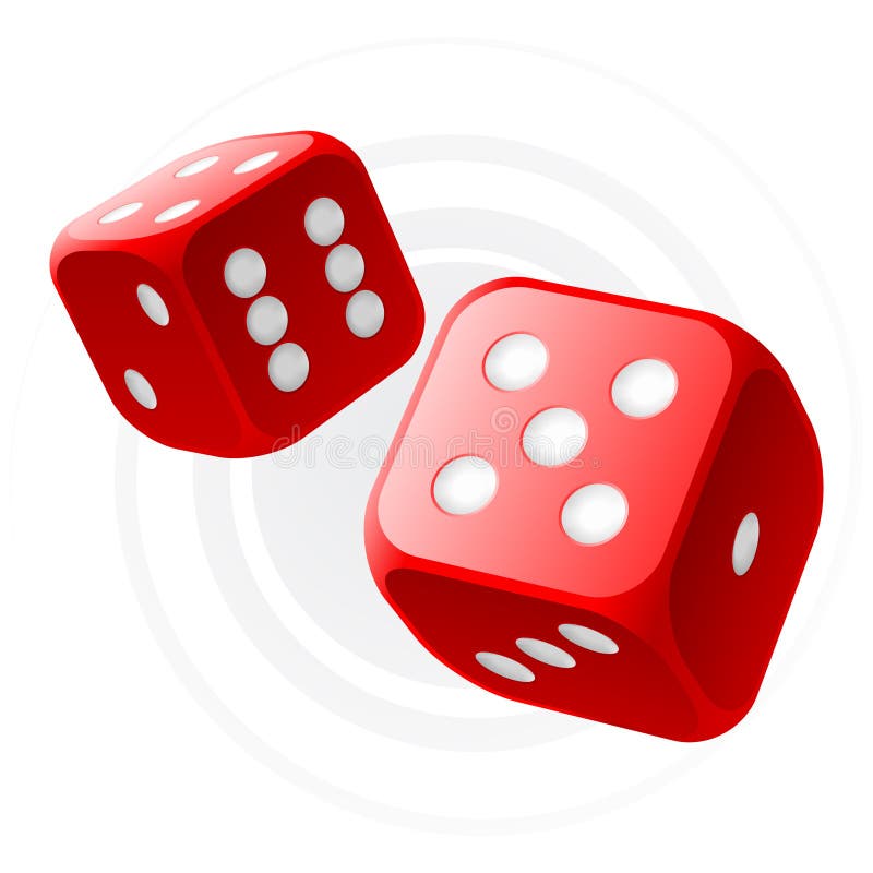 Red dices vector illustration
