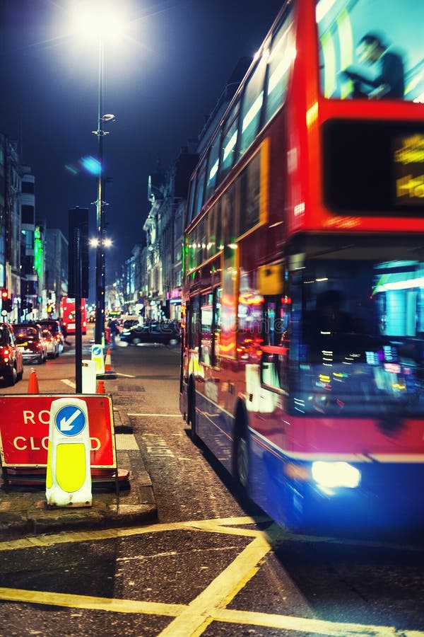 The Red Double-decker Bus in the Evening London Editorial Photo - Image ...
