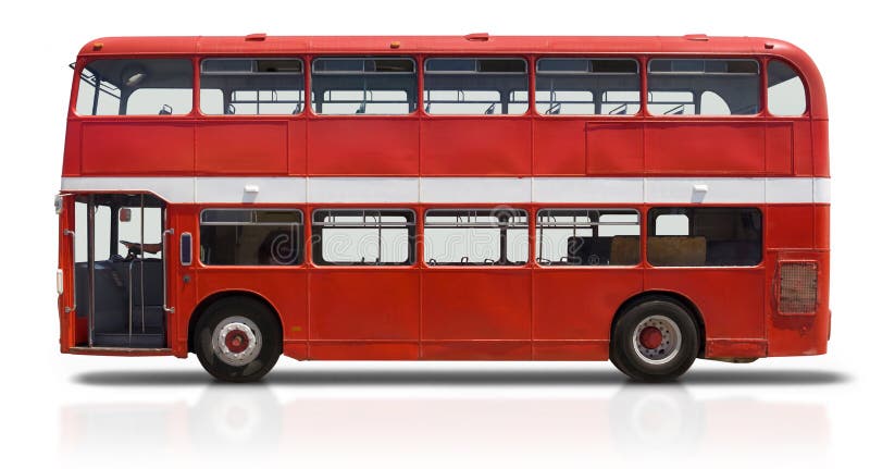 Red Double Decker Bus on White