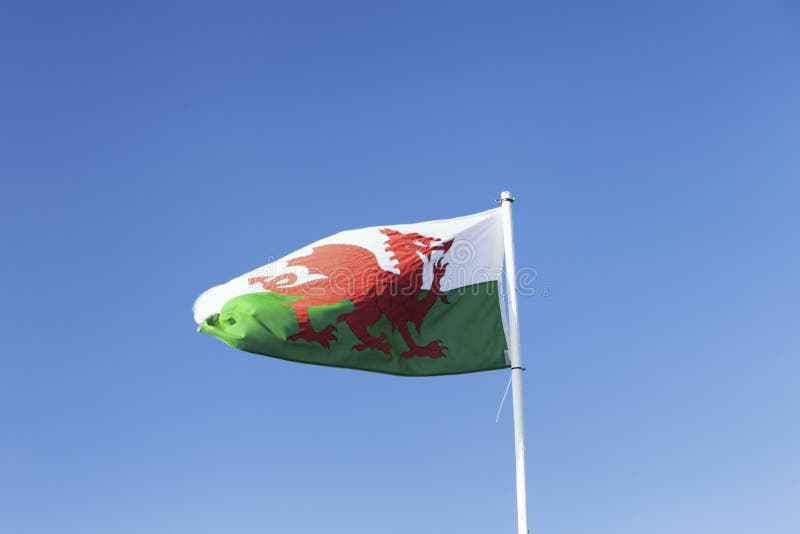 The Red Dragon Flag Waving on the Breeze Editorial Photo Image of