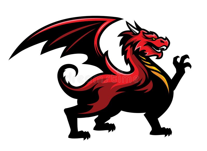 Red Dragon Logo Mascot in Sport Team Style Stock Vector - Illustration of  magic, fantasy: 142573154