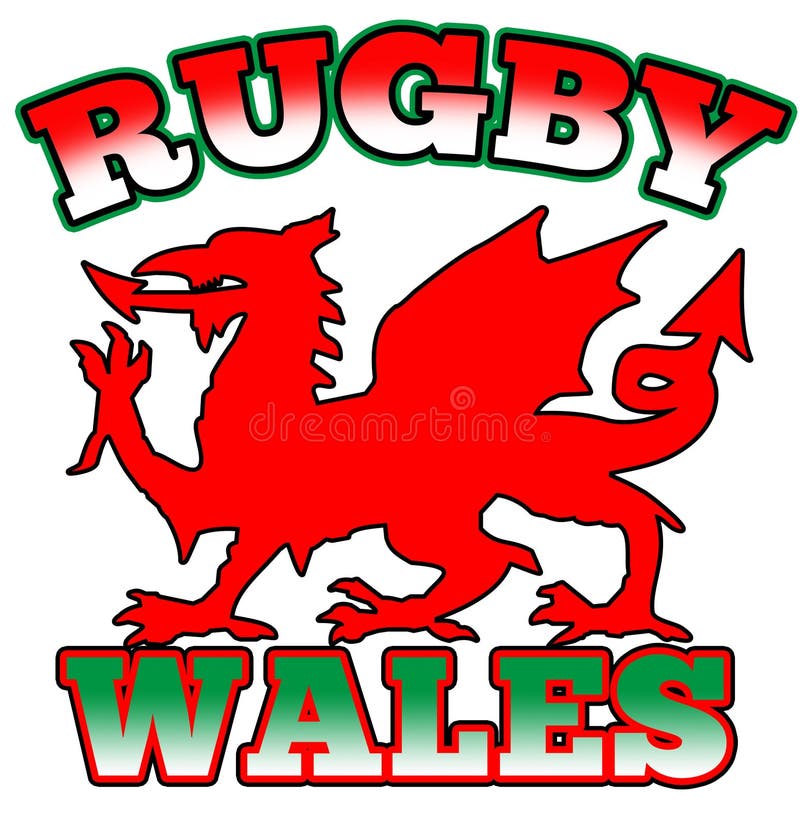 Red dragon Rugby Wales flag