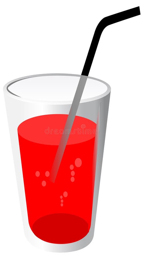 Red drink with pipe