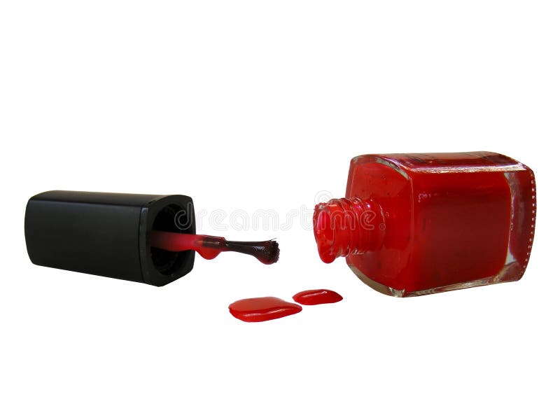 Red Dripping nailpolish stock photo