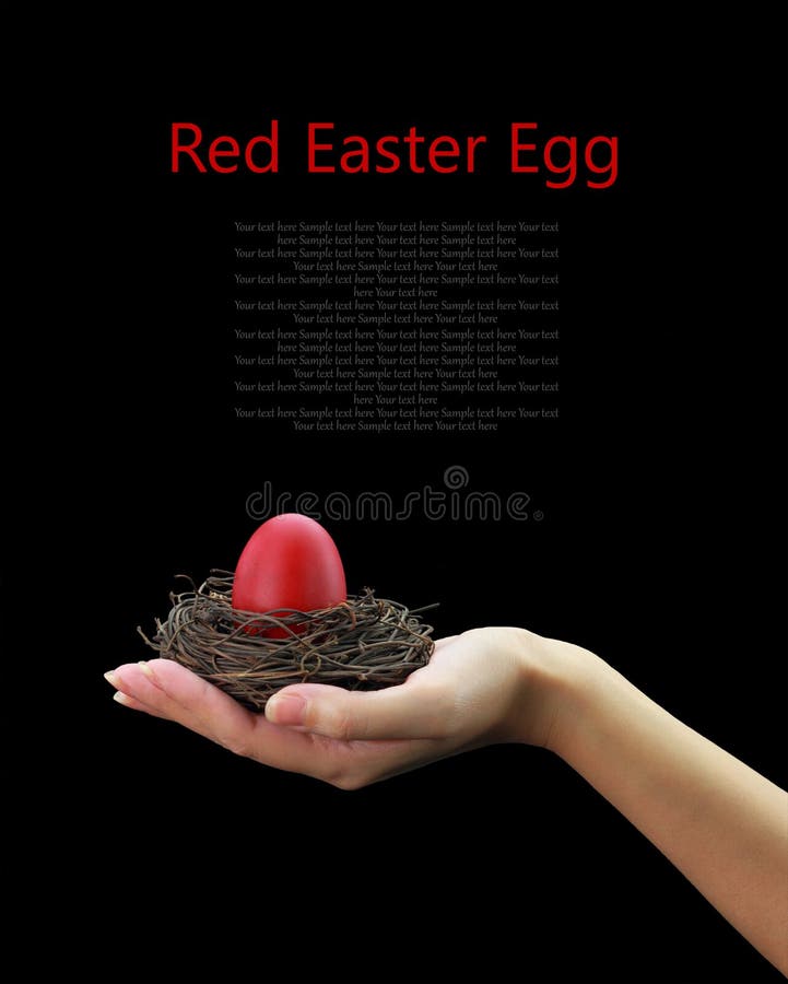 Red Easter egg in the nest