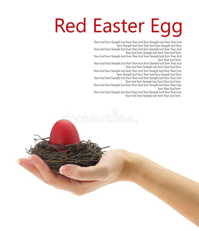 Red Easter egg in the nest