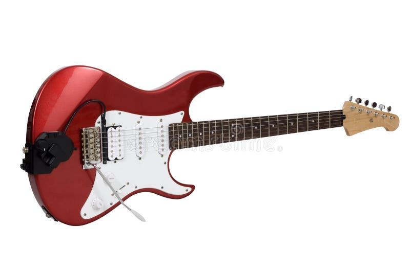 Red electric guitar stock photo. Image of guitar, potentiometer 13860528