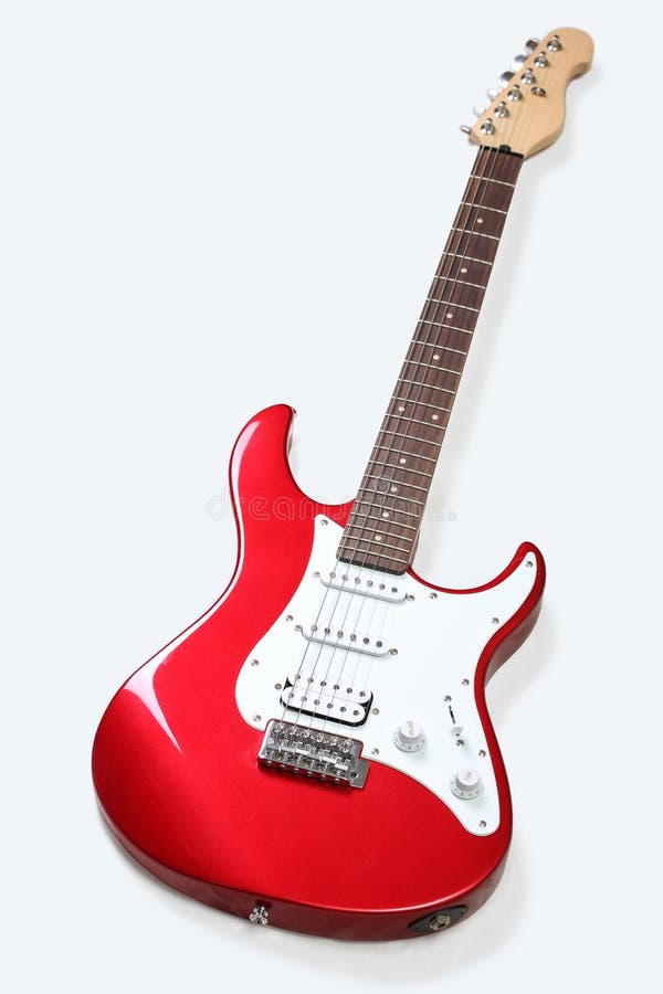 Red electric guitar stock image. Image of isolated, passion 13486509