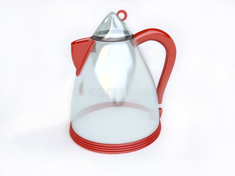 Red Electrical Glass Kettle Stock Illustration Illustration of mirror