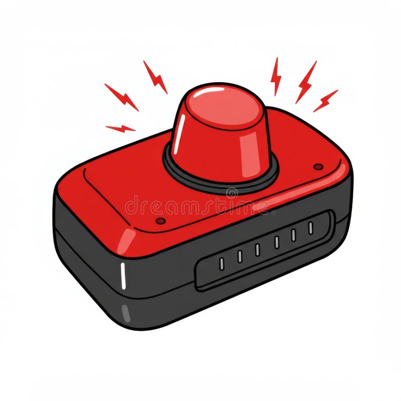 Red Emergency Alarm Button Illustration royalty free illustration