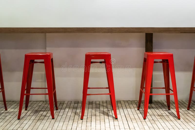 Red Empty Chairs Against a Wall of a Lobby Room Stock Photo Image of