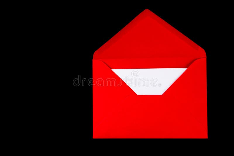 A red envelope on black