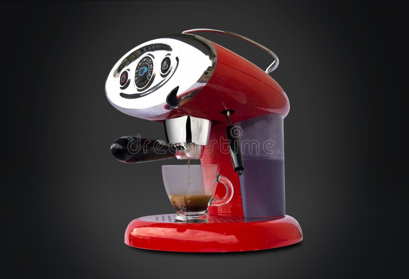 Red Espresso Coffee Machine Stock Image Image of fashionable