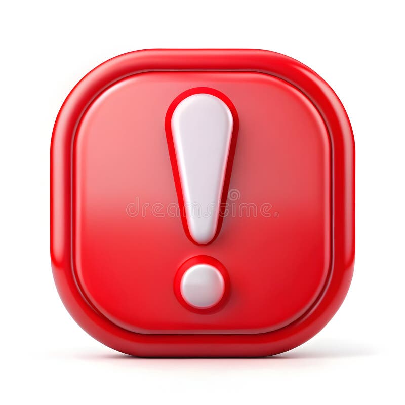 Red Exclamation Warning Icon auf weißem Hintergrund vektor abbildung