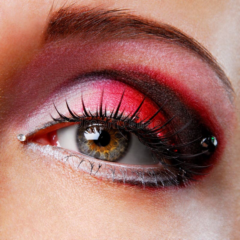 Red eyeshadow stock photo. Image of makeup, skin, sensuality - 2186474