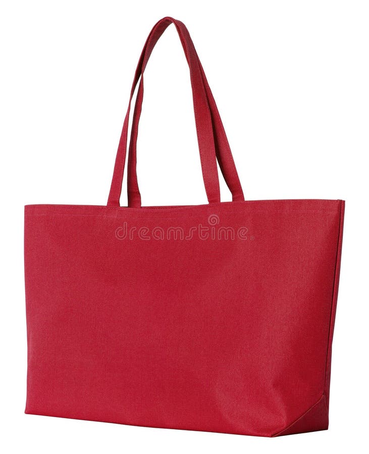 Red Fabric Bag Isolated on White Stock Photo Image of packet, canvas