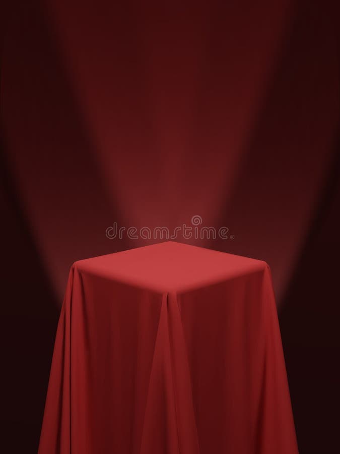 Realistic Box Covered with Red Silk Cloth. Isolated on White Background.  Satin Fabric Wave Texture Material Stock Vector - Illustration of cover,  podium: 192782766