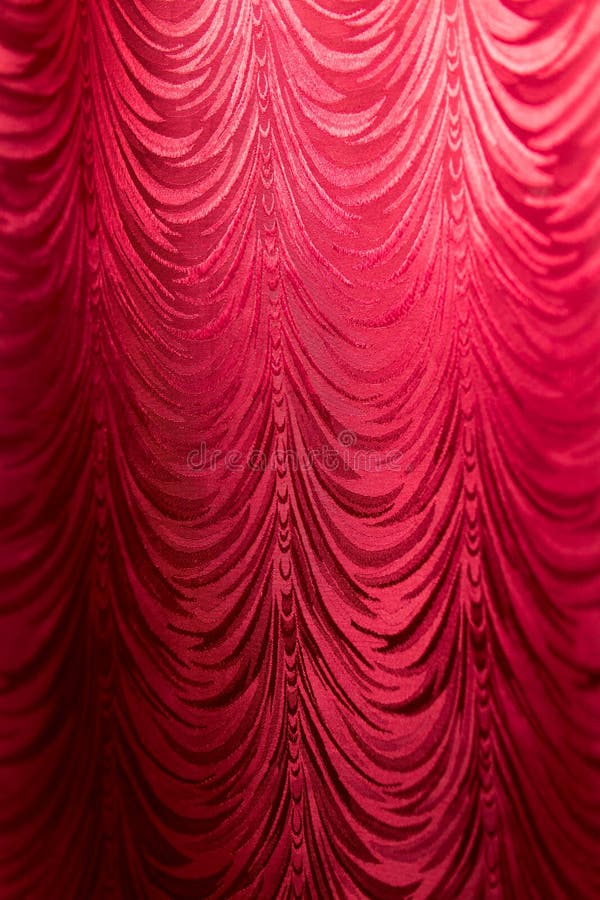 Red Fabric Curtain As A Backdrop. Stock Photo - Image of background
