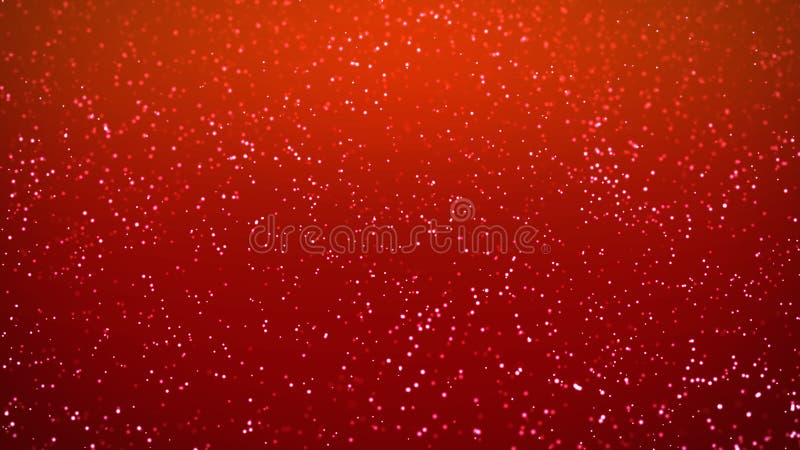 Red falling white snow glitter particles computer generated blur background