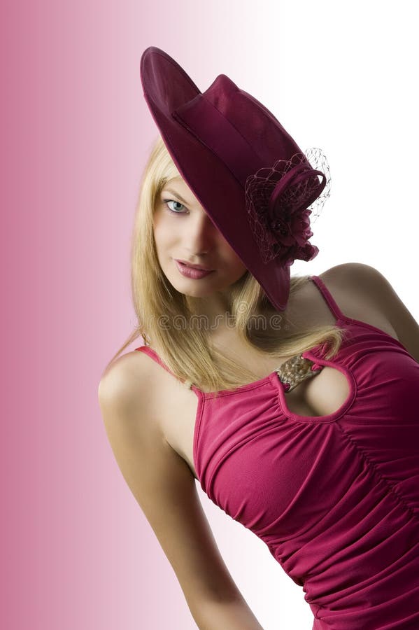 The red fedora stock photo. Image of makeup, fashion 10277296