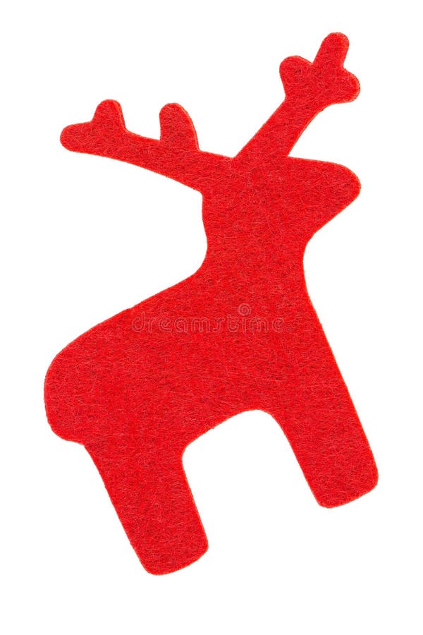 Red felt reindeer stock photo. Image of macro, isolated - 34506582